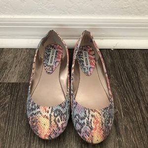 Multicolored Faux Snake Print Flats